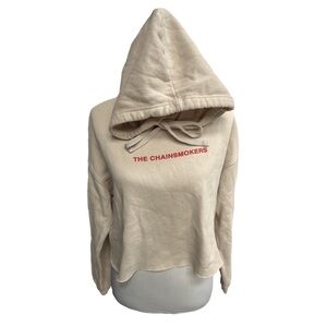 The Chainsmokers WWJ Tour 2019 Cropped Hoodie Cream Size Medium